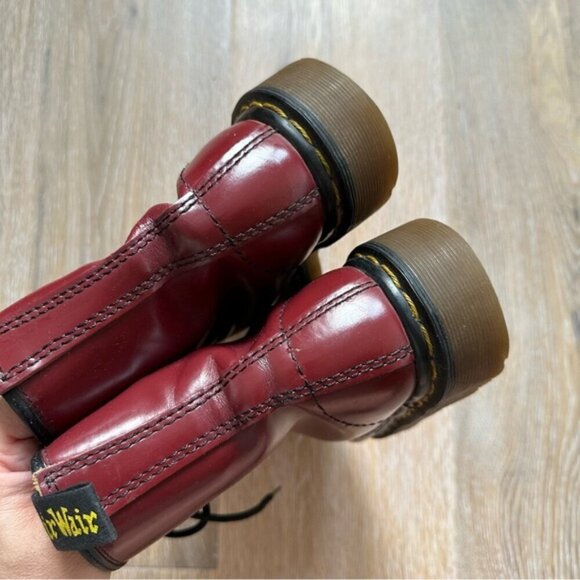 Vintage 1460 Dr. Martens Original Boot Made in England 8 Eye Cherry Red UK 4.5 - Picture 5 of 16